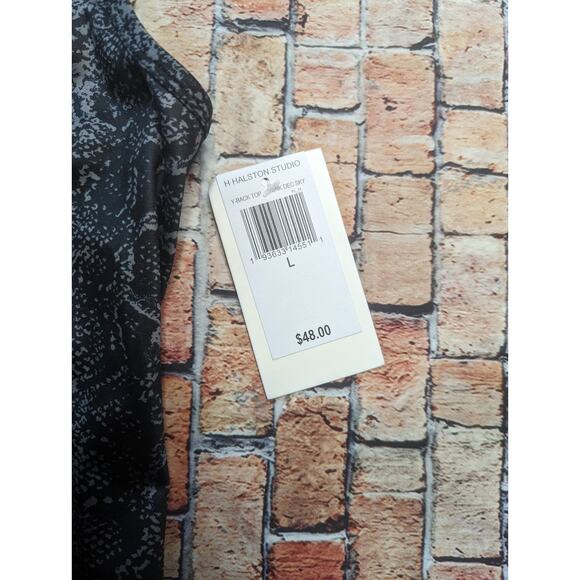 NWT Halston Studio Y Back Tank Top Snake Print L - Picture 4 of 4